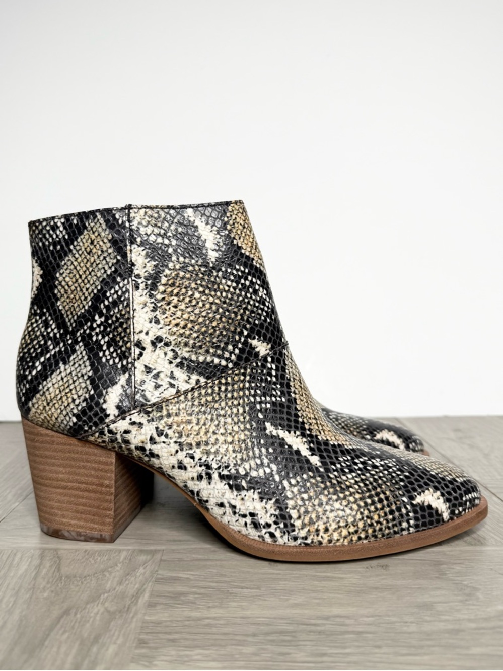 Madewell Snake Skin Print Leather Bootie 9